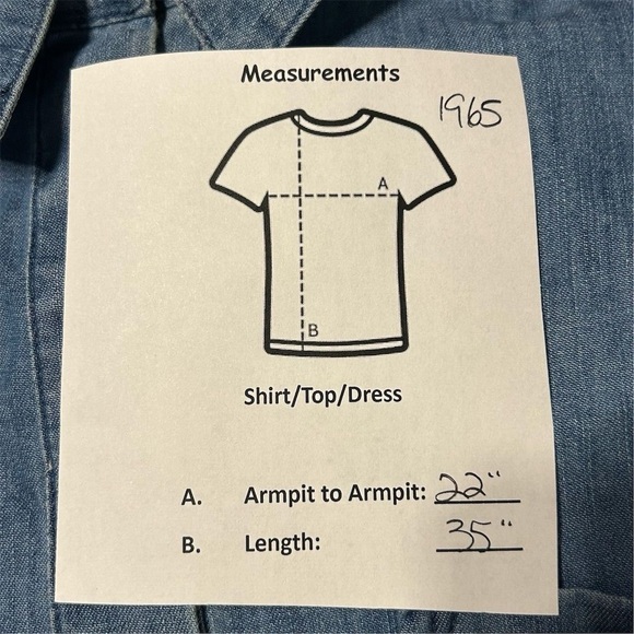 Ann Taylor LOFT Women's M Blue Denim Long Sleeve Tunic Dress Short Side Pockets - Picture 16 of 16